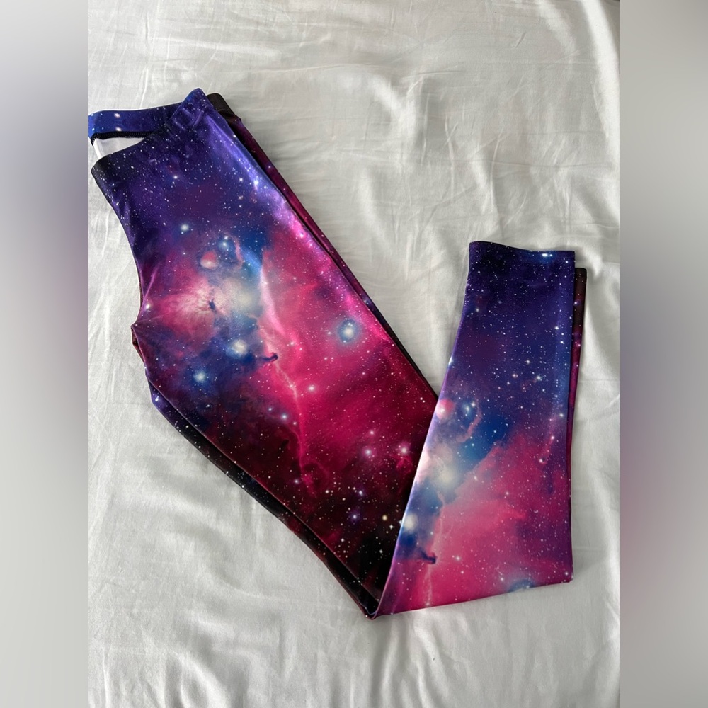 Blackmilk Galaxy Purple Leggings - Picture 2 of 4